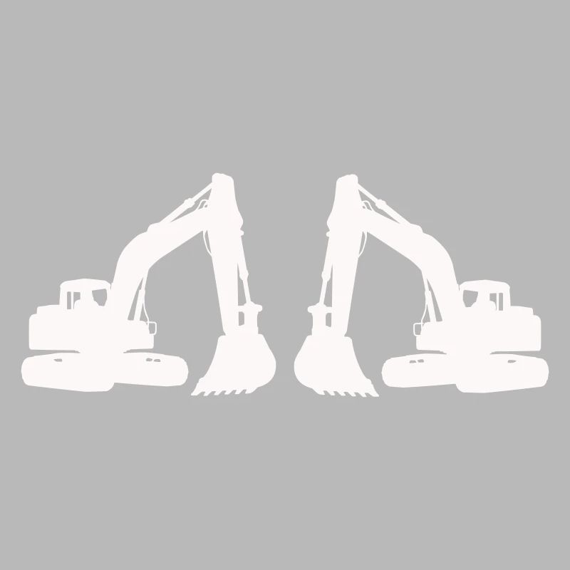Doppel Bagger Silhouette