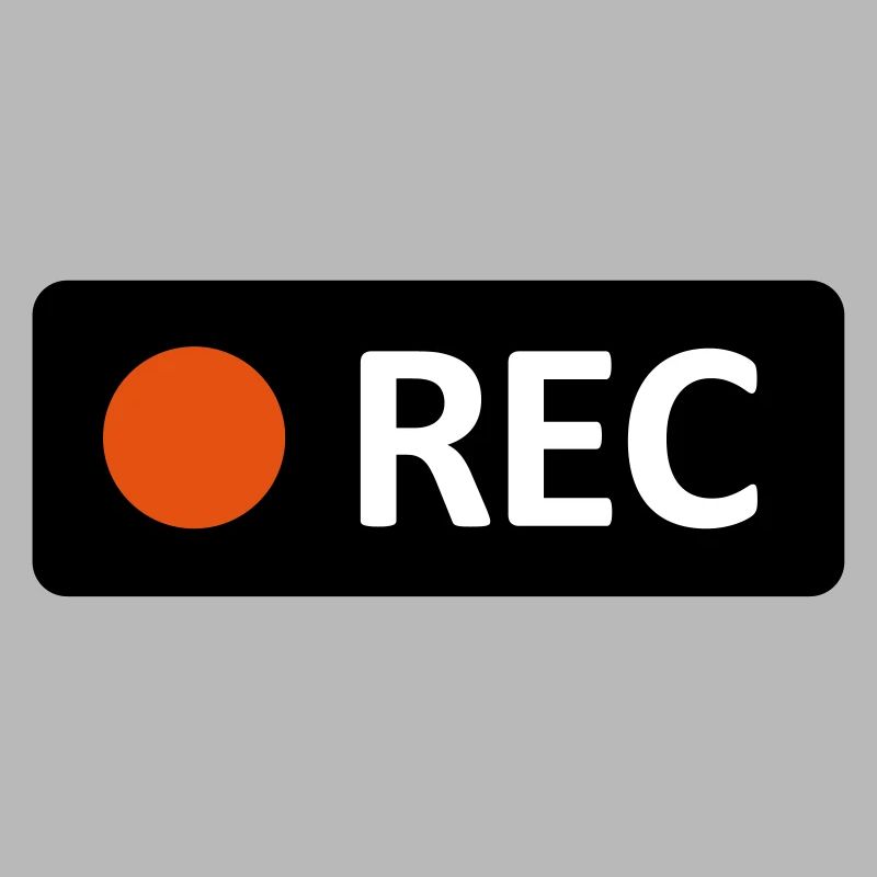 Camera REC recording button. Record, live, rec