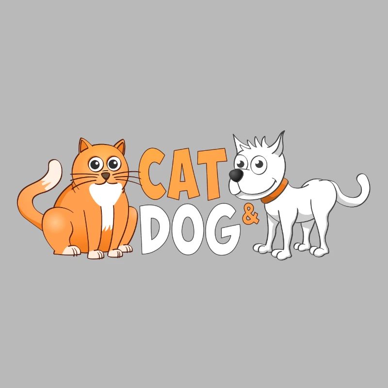 Image joyeuse d’un chat et d’un chien.