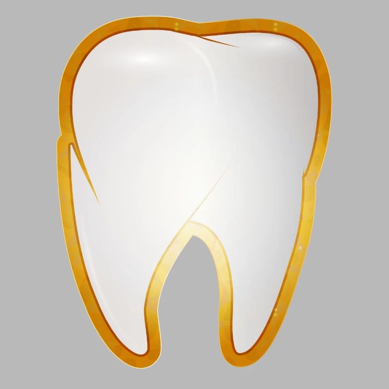 Une dent dans le cadre doré style de dent d’or