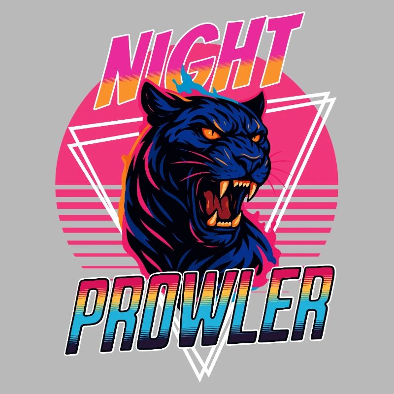 Conception rétro de la panthère Prawler de nuit