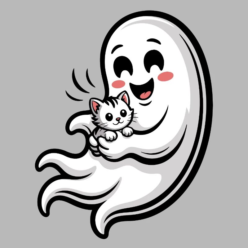 Cuddly Ghost with Cat