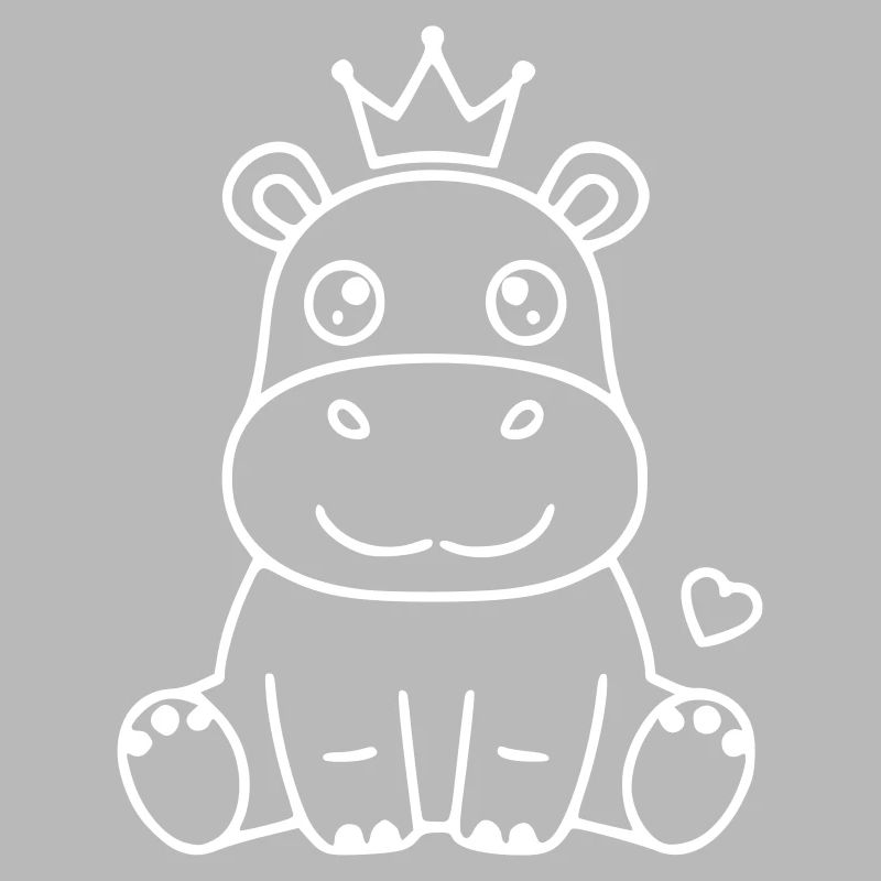 Nilpferd mit Krone Prinz Prinzessin