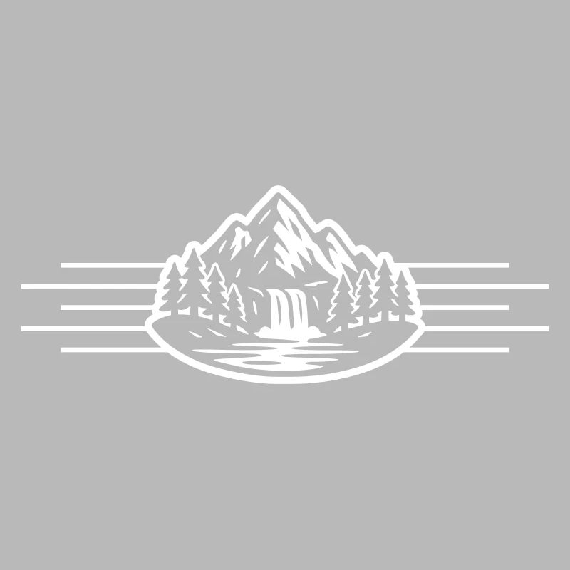 Berge Landschaft Wald Wasserfall
