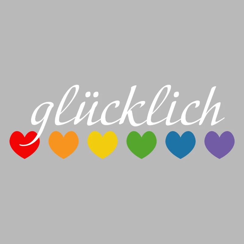 Regenbogenherzchen gluecklich weiss