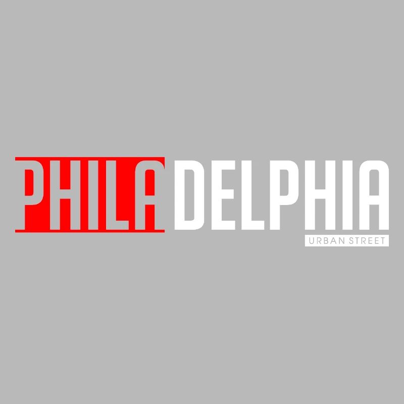 Farbenfrohes textbasiertes Design von Philly und Delta