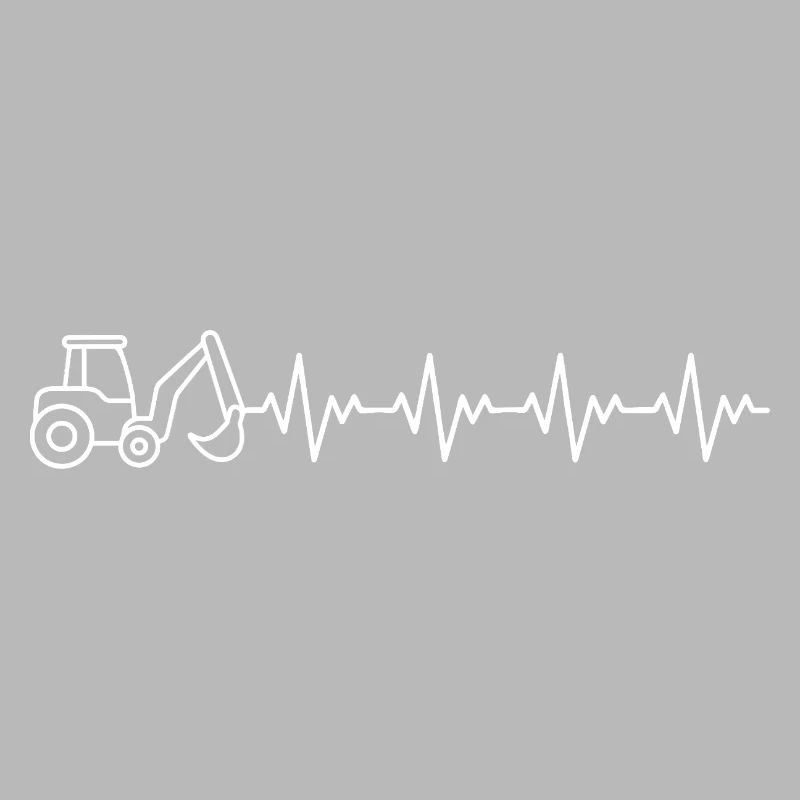 Bagger Baggern Baggerfahrer EKG Herzschlag