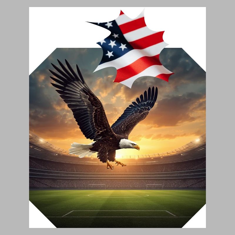 Patriotic eagle in stadium