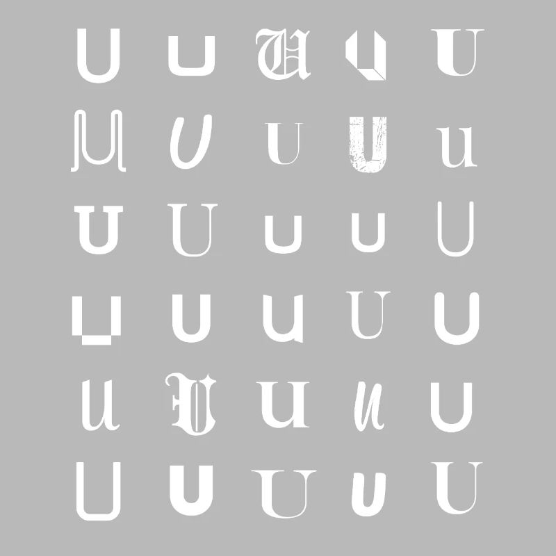 U Typeface Mosaic Pattern