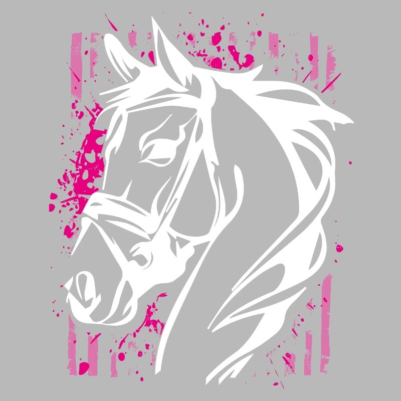 Cheval de style graffiti avec éclaboussure de couleur rose