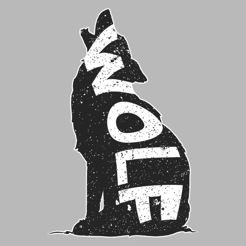 Schwarzer Wolf auf Sternenhintergrund
