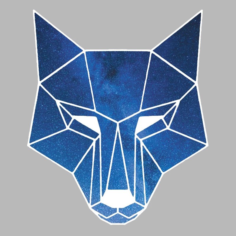 Weißer Wolf und Sternenhimmel