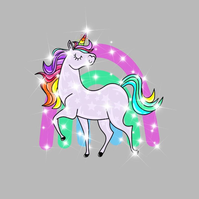 funkelndes Einhorn mit Regenbogen