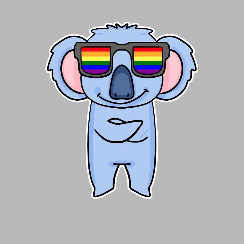 Regenbogen - Koala mit Brille