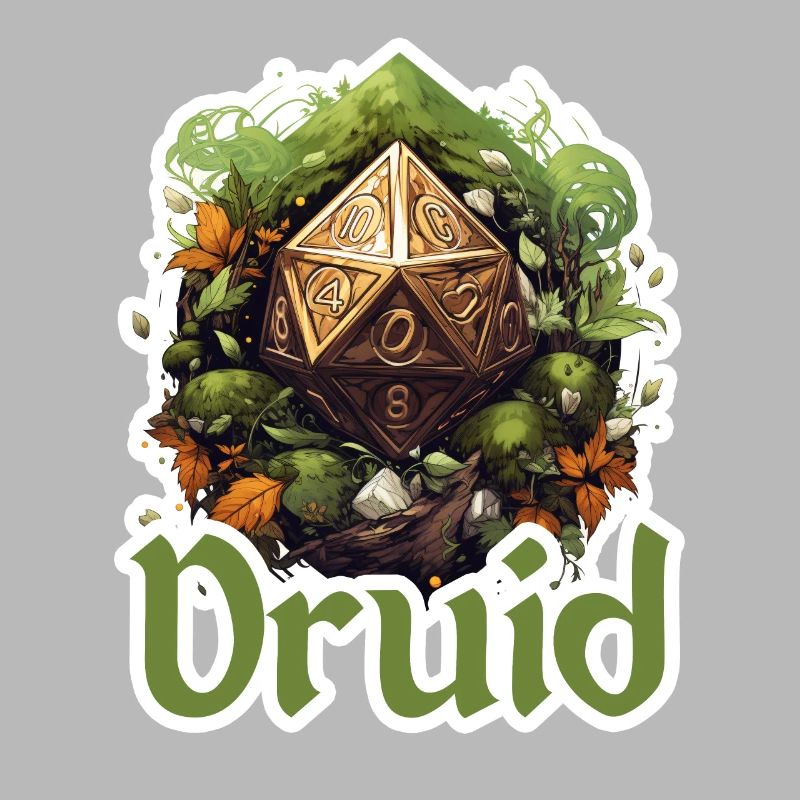 Druide avec D20 – Conception de RPG fantastique