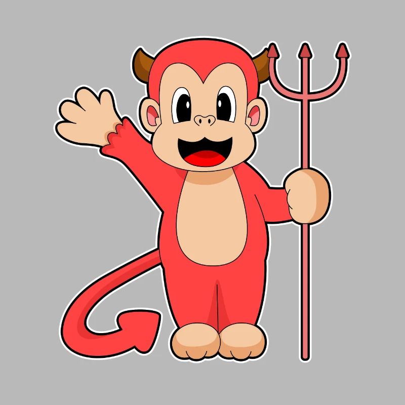 Singe Halloween Devil Trident