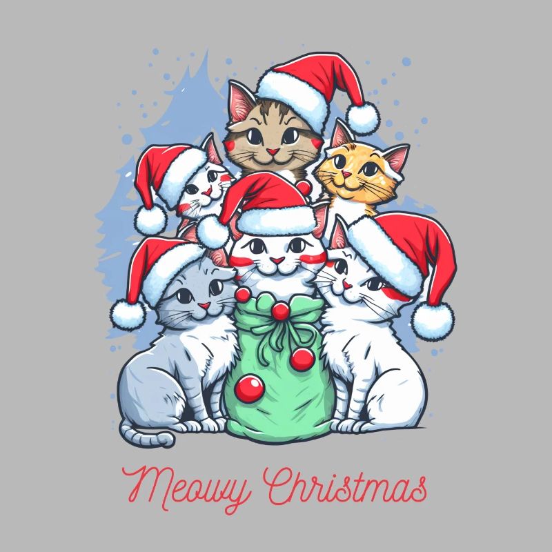 Conception de l’équipage de Noël de chat festif