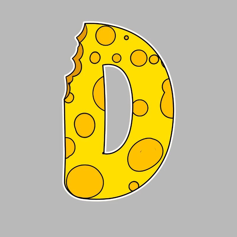 Lettre D - Lettre initiale D - Motif Fromage