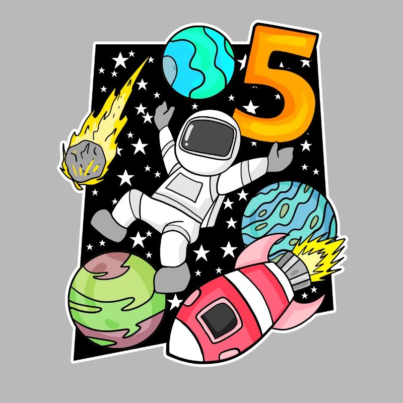 5th Birthday Boy Astronaut Rocket