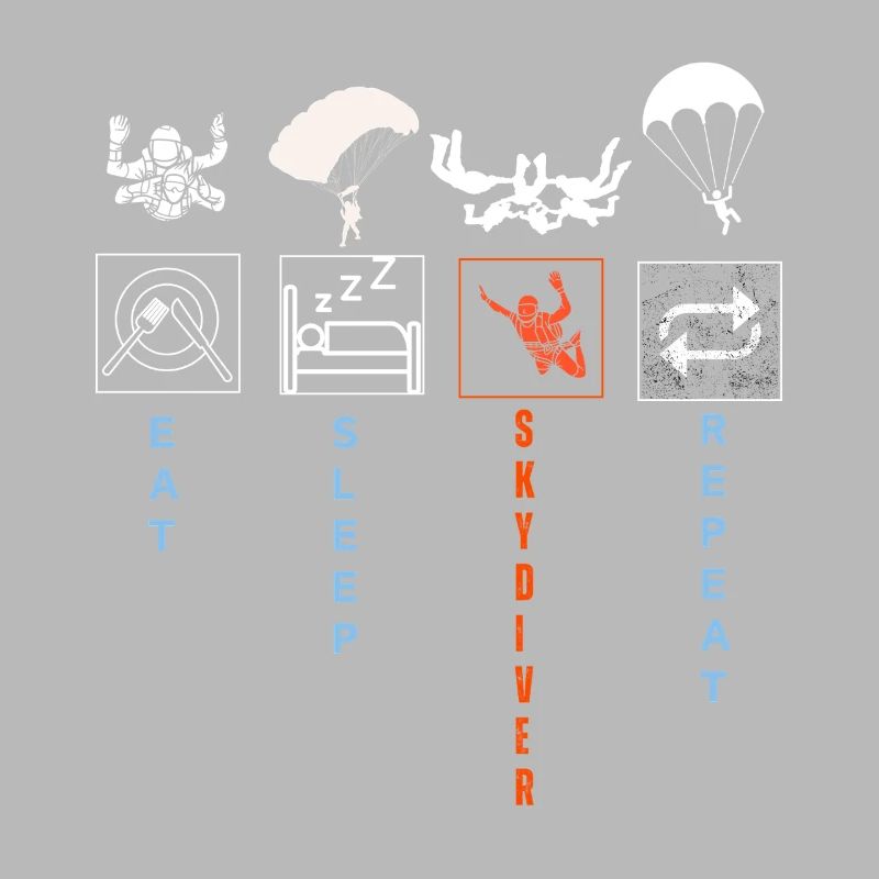 Dynamic Skydiver Silhouette Illustration