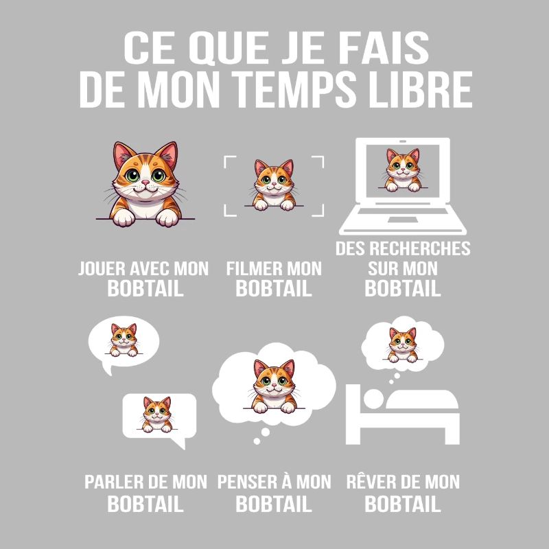 Humorous bobtail cat design