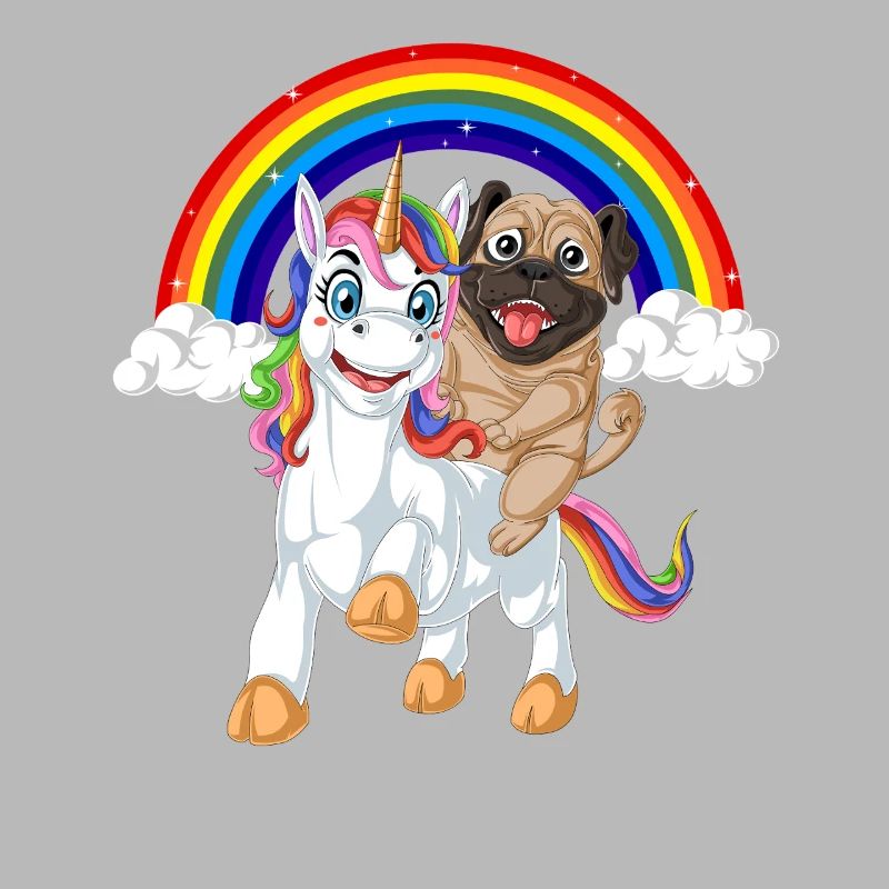 Mops Reiten Einhorn