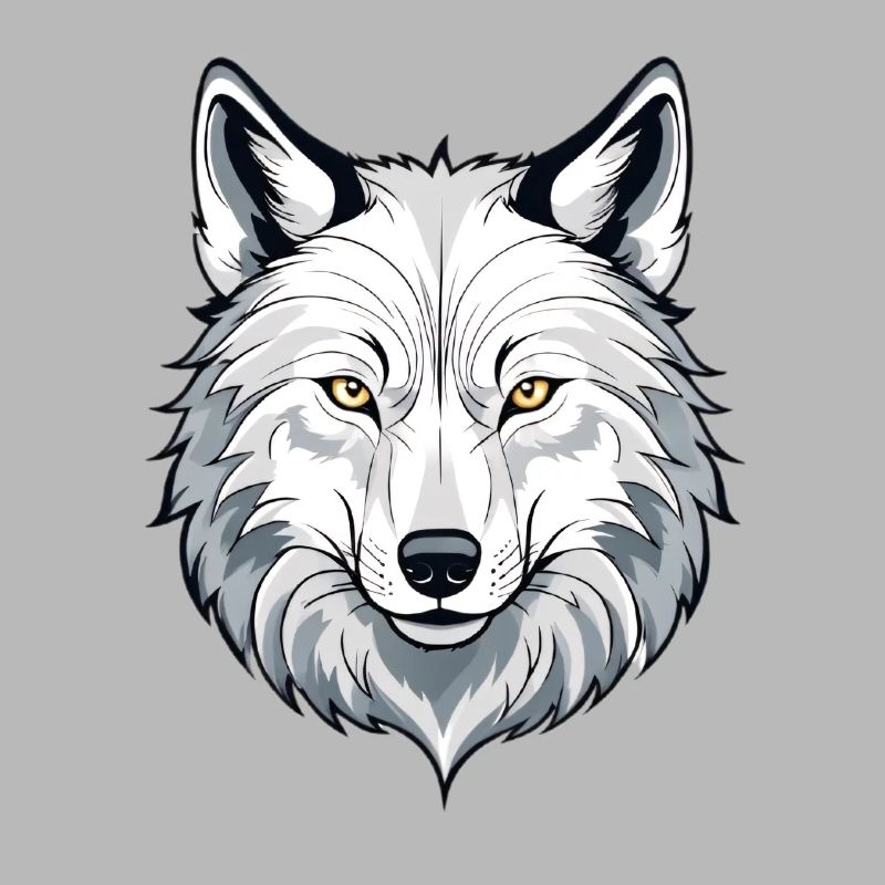 Weißer Wolfkopf Illustration
