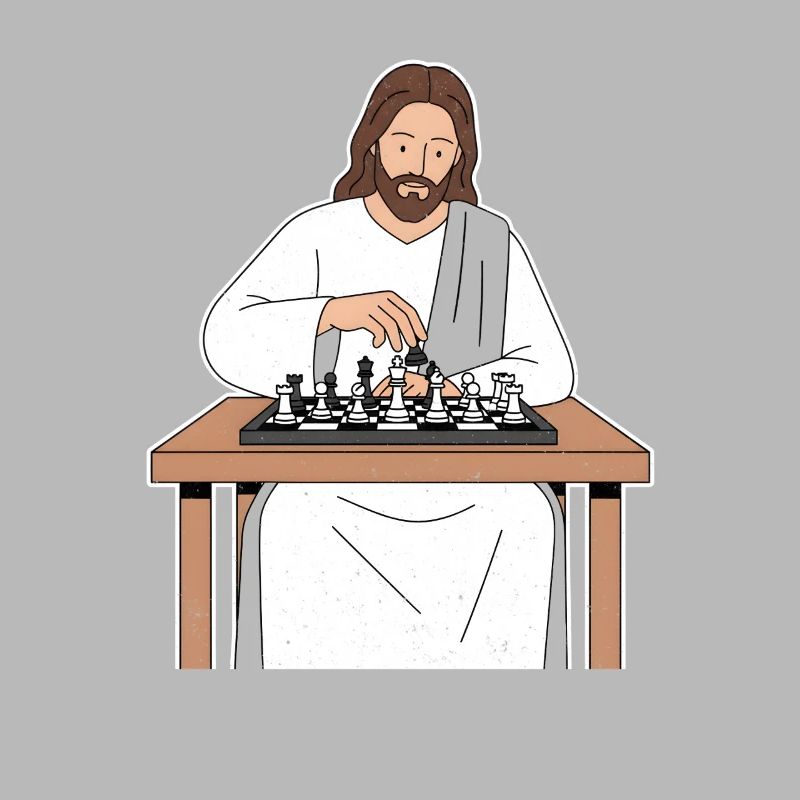 Saint Train aux échecs / Jesus Chess