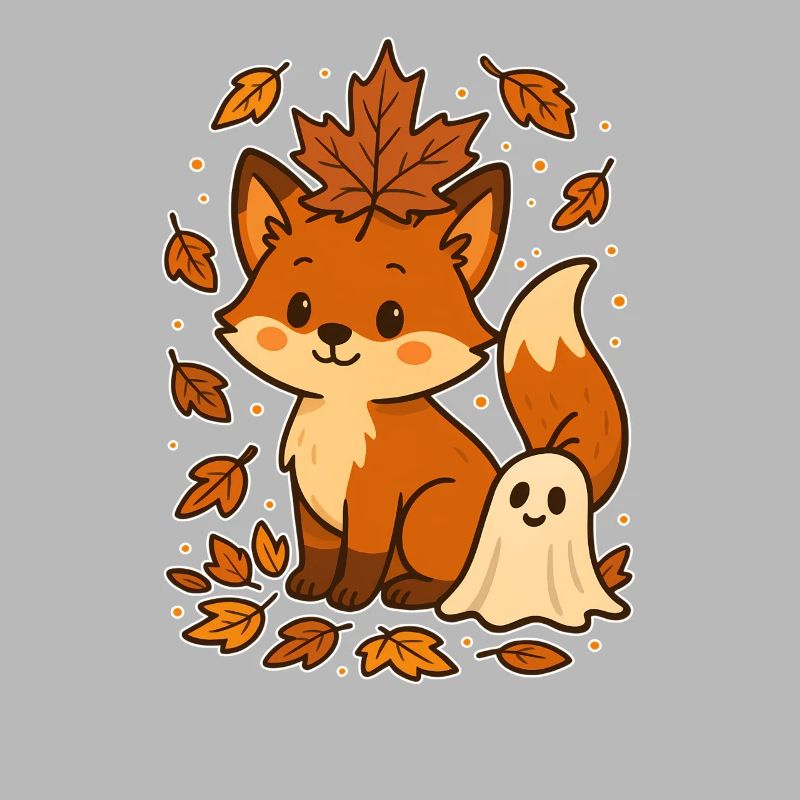 Herbstlicher Fuchs mit Blättern