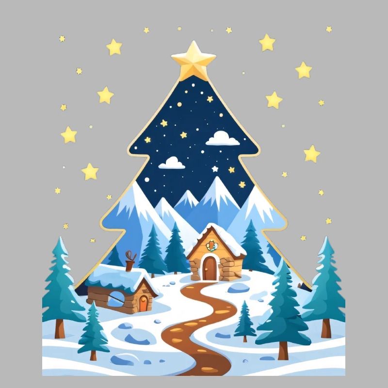 Winter forest in star tree design