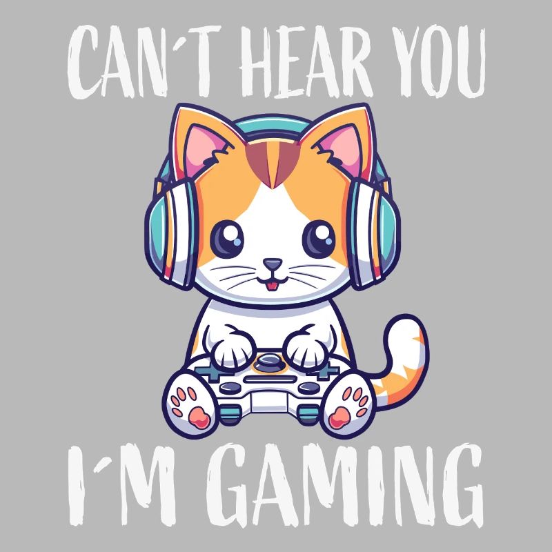Kätzchen mit Headset beim Gaming