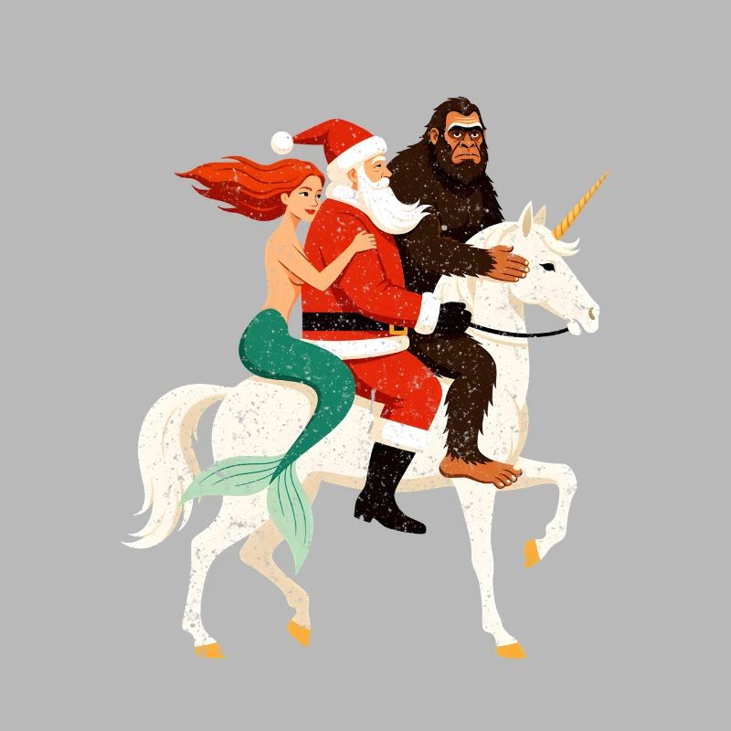 Weihnachtshelden auf Einhorn