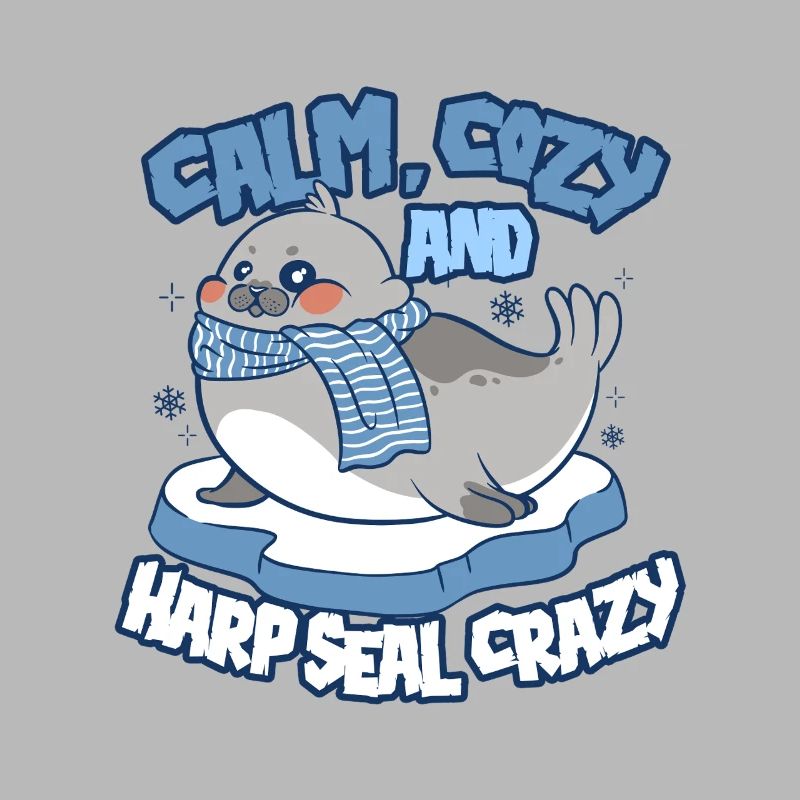 Sattelrobbe Robben Harp Seal Crazy