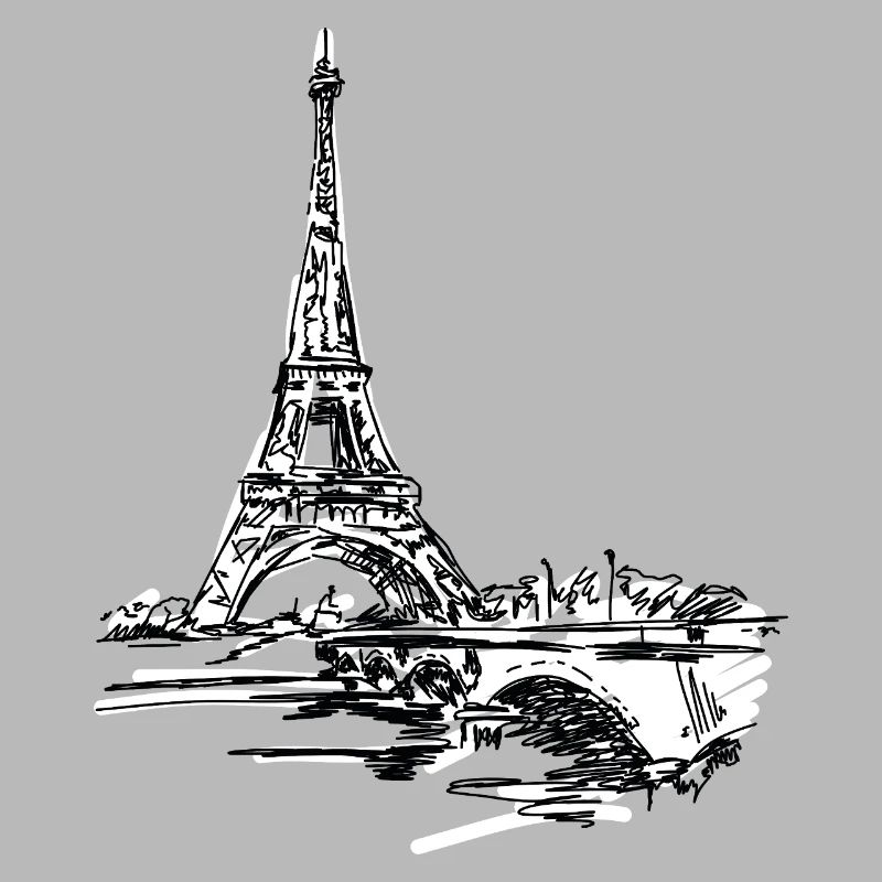 Skyline parisienne : Tour Eiffel louche