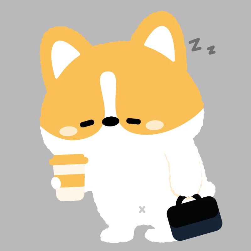 Müder Corgi-Kaffee