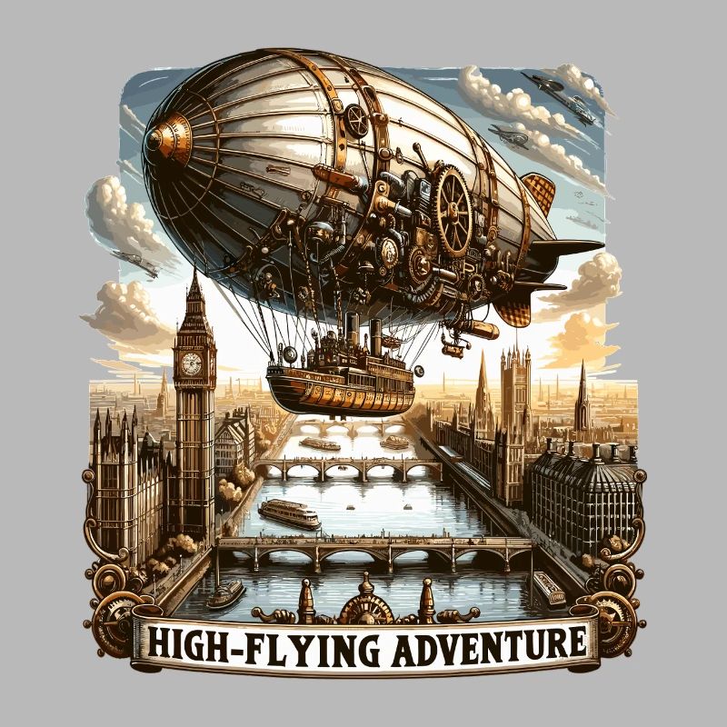 Dirigeable volant au-dessus de l’horizon de Londres