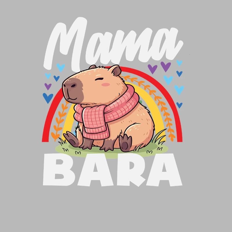 Boho Regenbogen Mama Bara Capybaras Niedlich