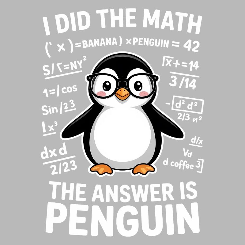 Math Sayings Penguin Funny Math Gift
