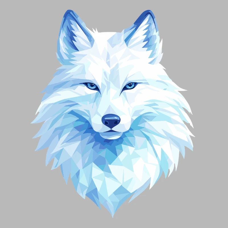 Polygon Wolf Eis Blau– Modern Art