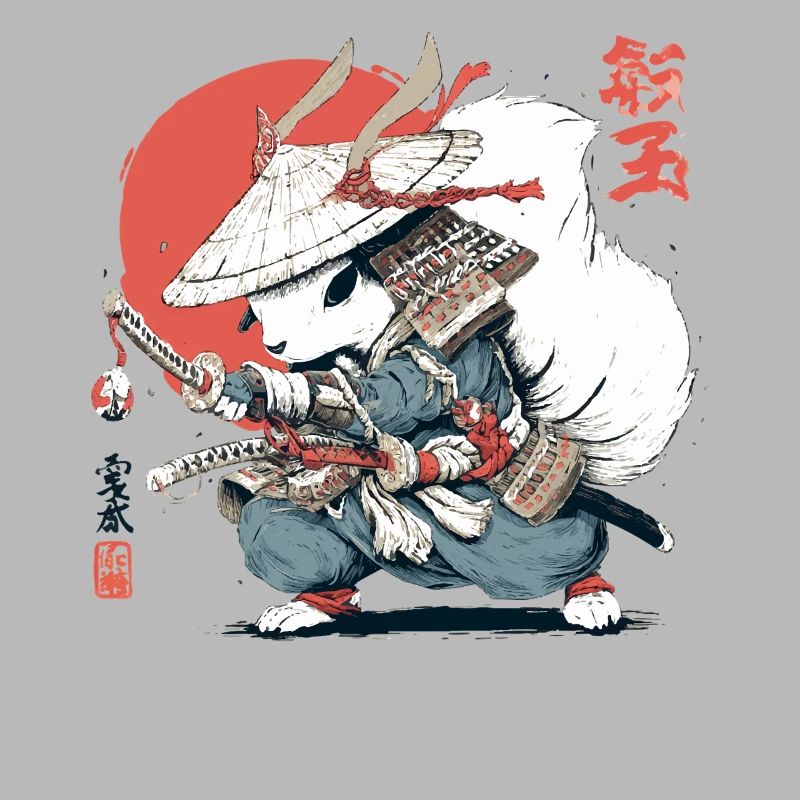 Samurai Squirrel Japanese Warrior Ukiyo-e Style Su
