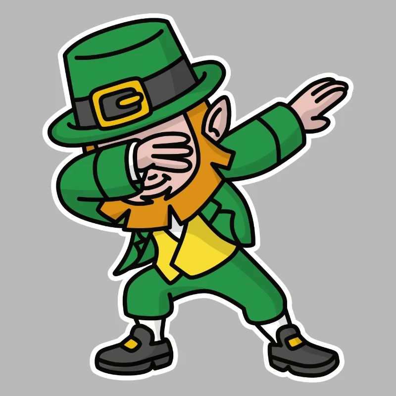 Dab dabbing leprechaun St. Patrick's day