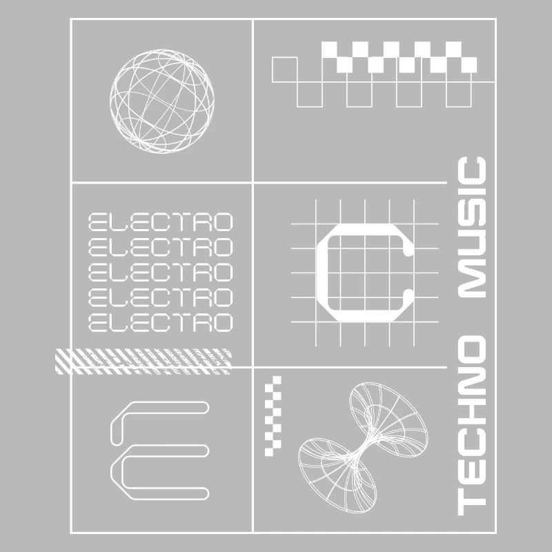 Geometrisches Elecotro Tech Grid Retro Poster