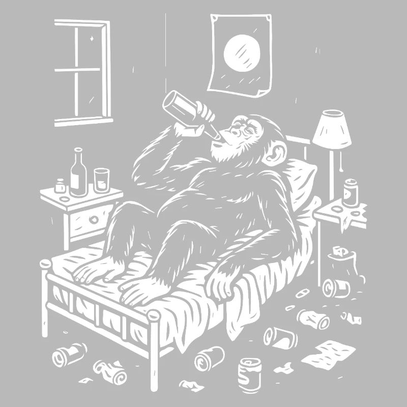 Bedtime Monkey Drinking Nightcap