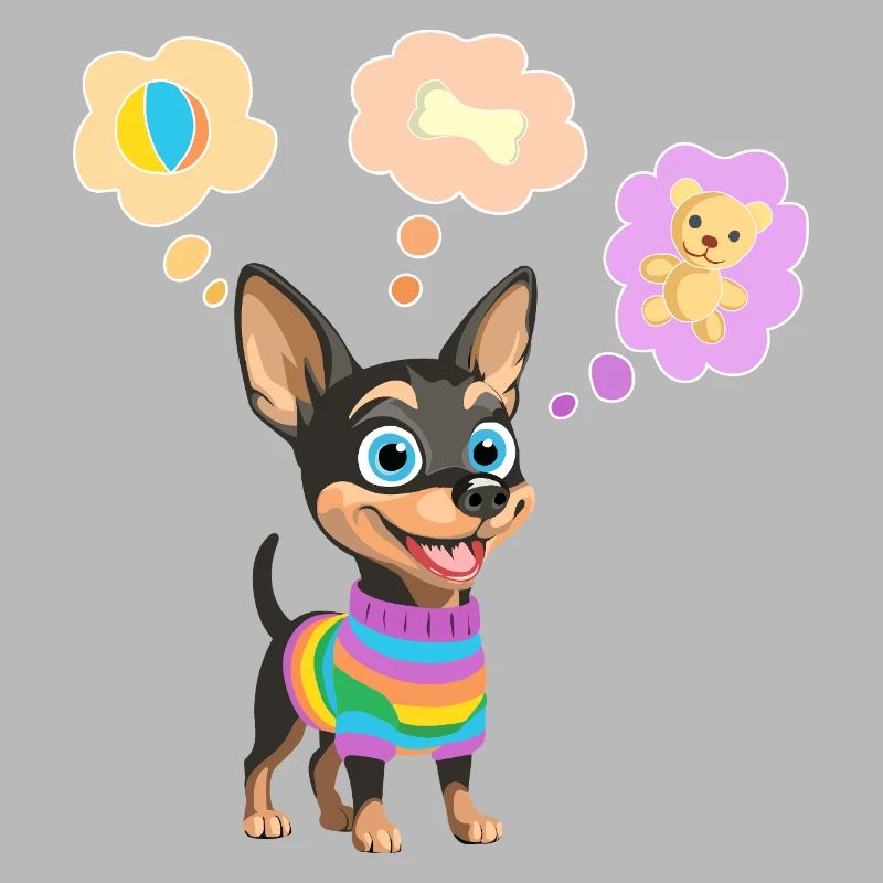 Süßer Hund im Regenbogenpullover für Kinder