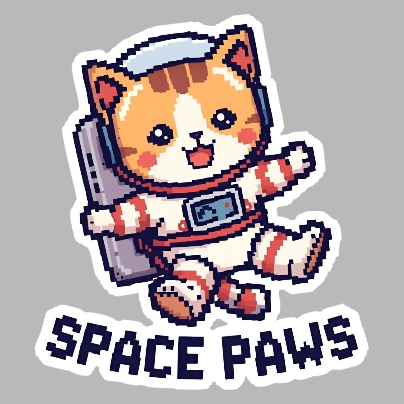 Space Paws – Chat pixel dans l’espace