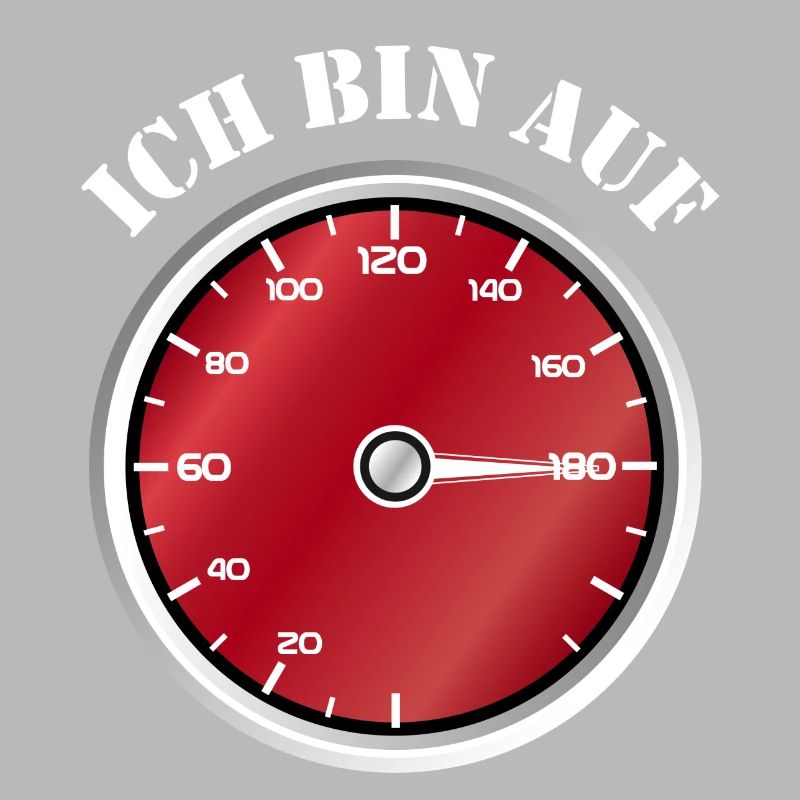 Roter Tacho Ich bin auf Geschwindigkeit