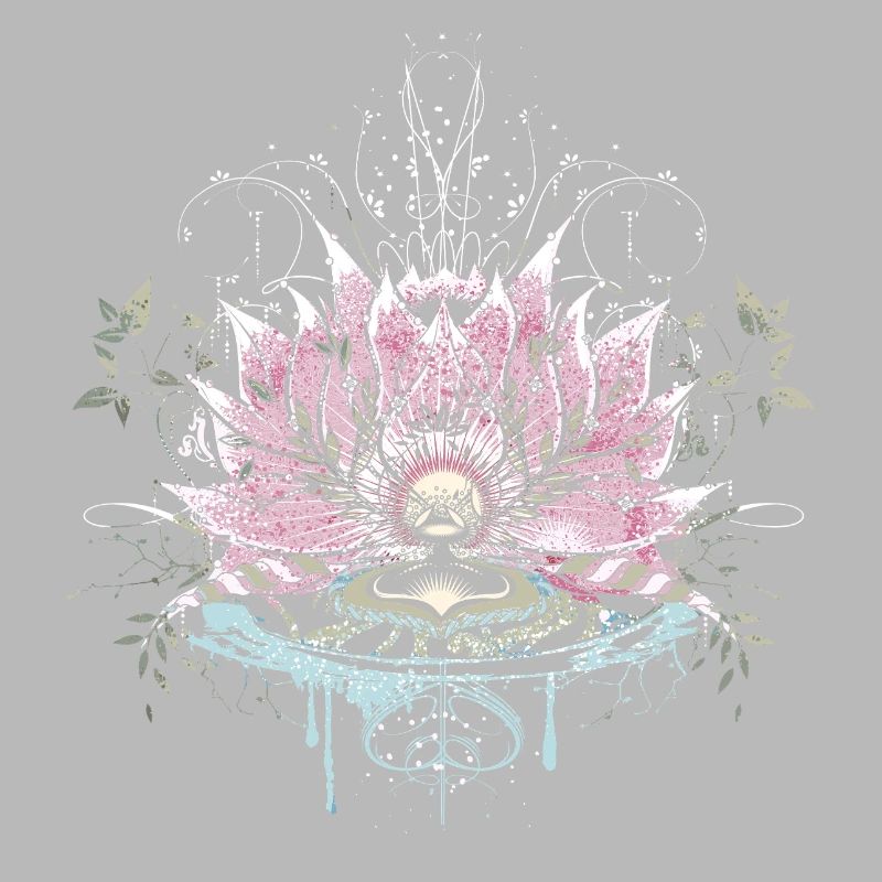 Fleur de lotus délicate avec des éléments d’eau et des graffitis