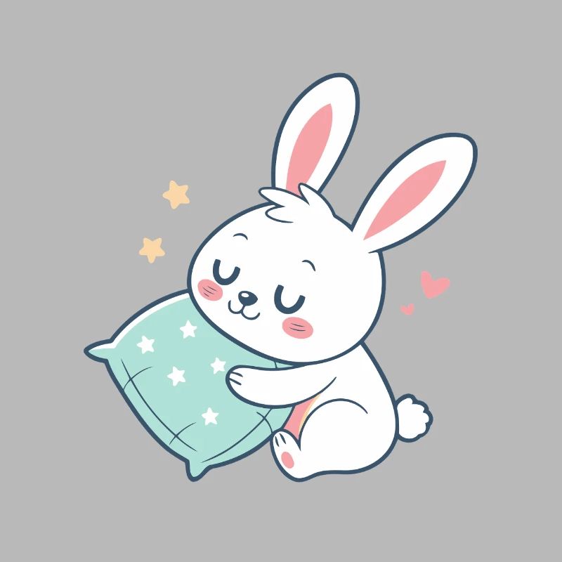 Cuddly bunny and starry pillow