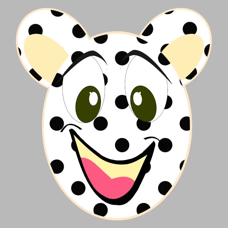 Visage rieur d’ours avec des points
