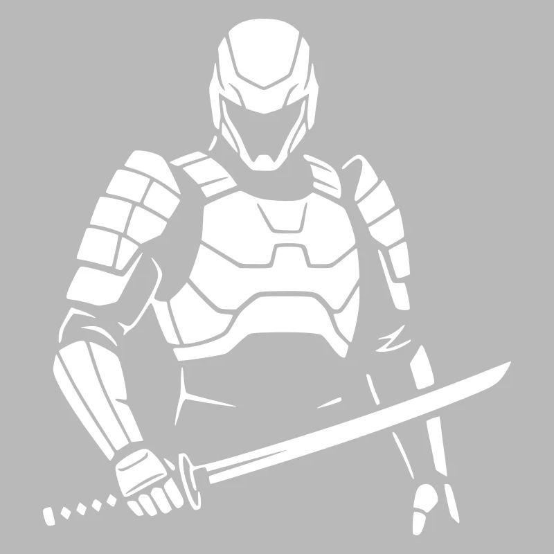 Cyberpunk Samurai Robot Warrior Vector